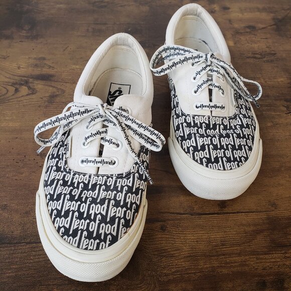 Vans x Fear of God Era 95 DX  White + Black FOG lace up sneakers - Picture 3 of 13